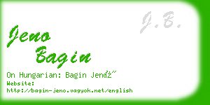 jeno bagin business card